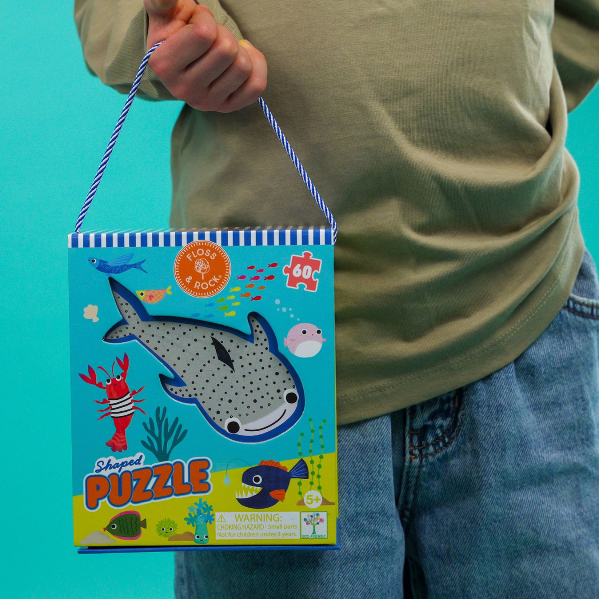 Floss & Rock 60-piece Whale Shark Shape Puzzle Piece
