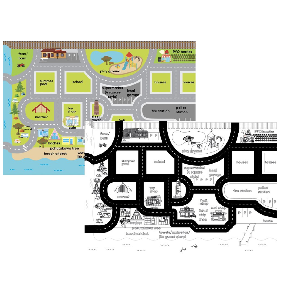 Moana Road Wooden Car Set