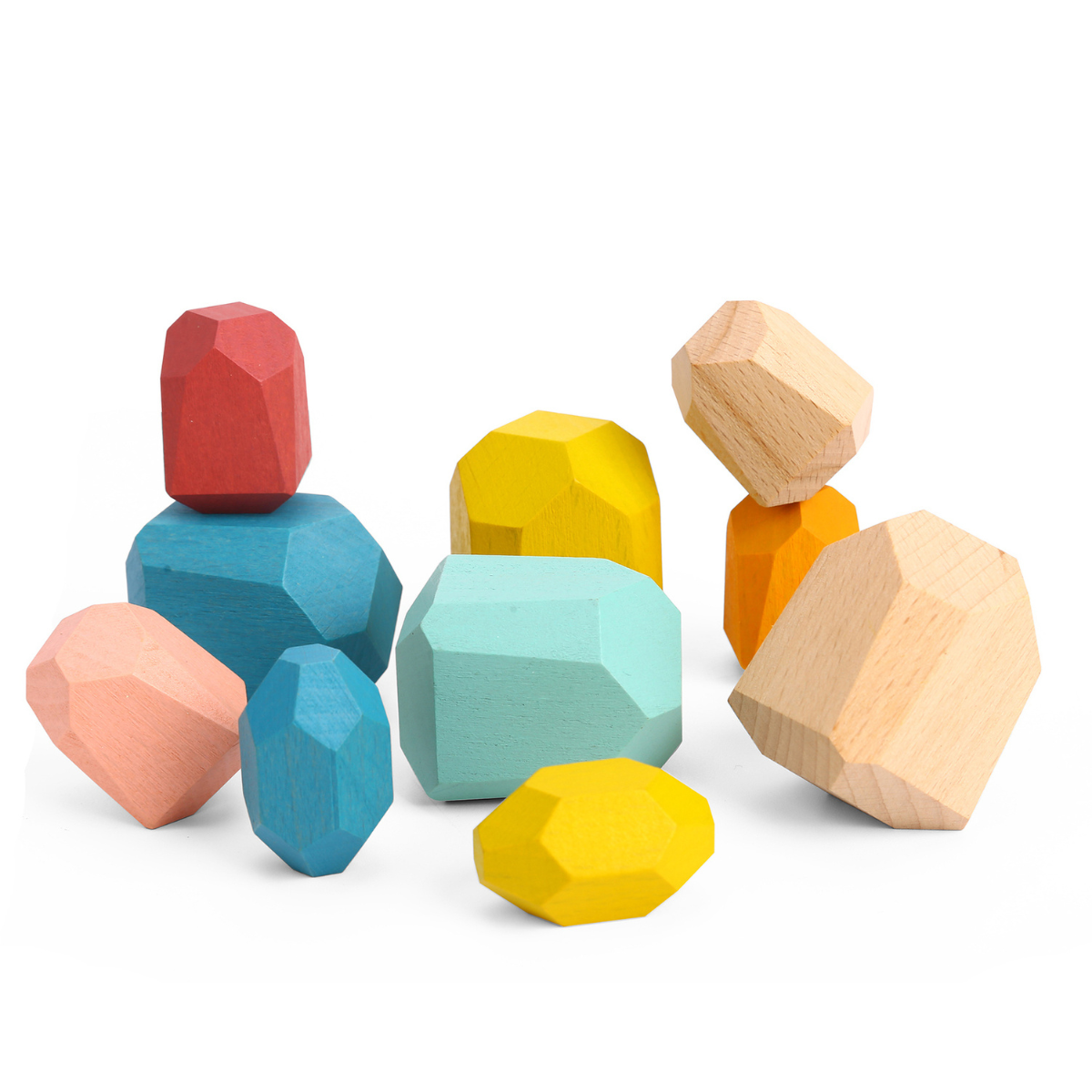 Tooky Toy Wooden Stacking Stone Blocks