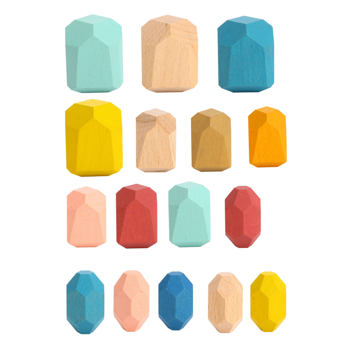 Tooky Toy Wooden Stacking Stone Blocks