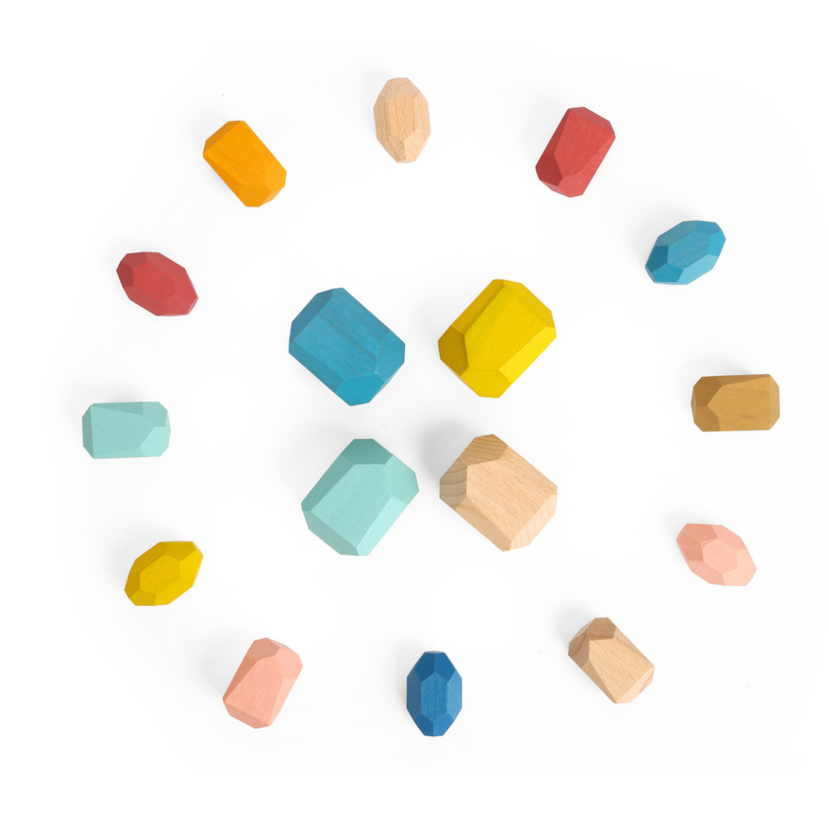 Tooky Toy Wooden Stacking Stone Blocks
