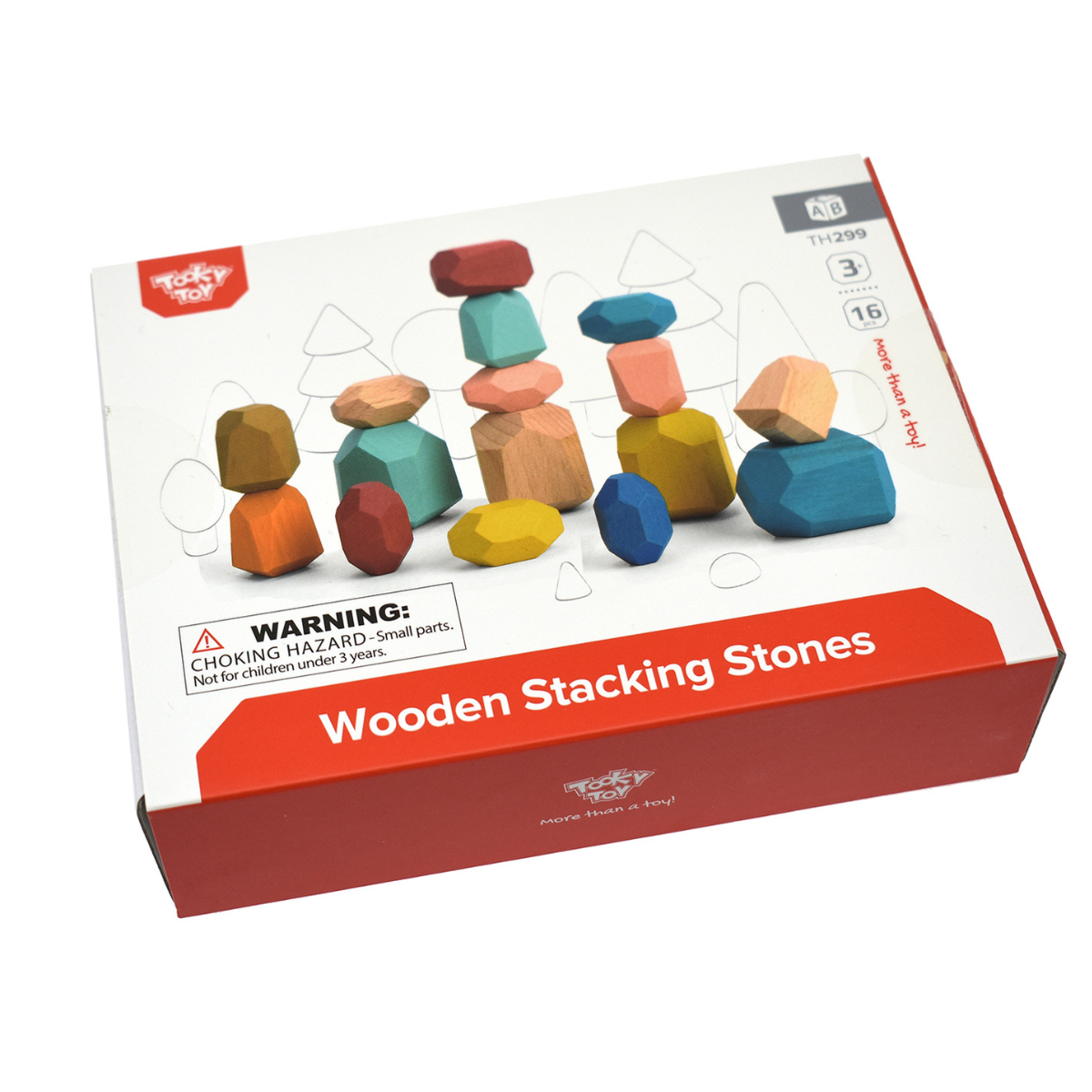 Tooky Toy Wooden Stacking Stone Blocks