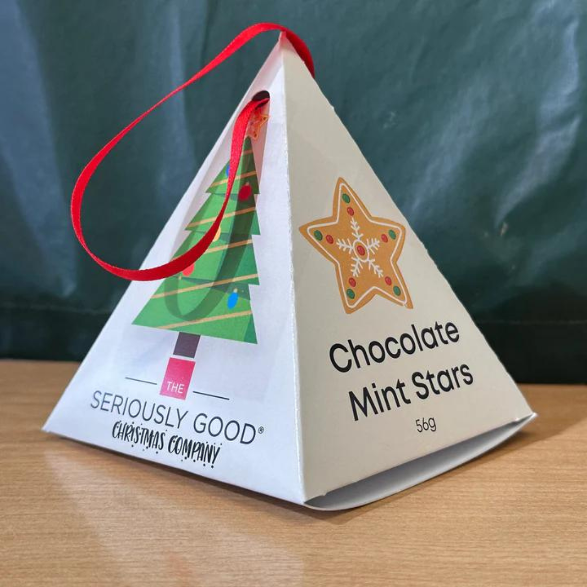 The Seriously Good Chocolate Co Christmas Chocolate Mint Stars - Triangle Box
