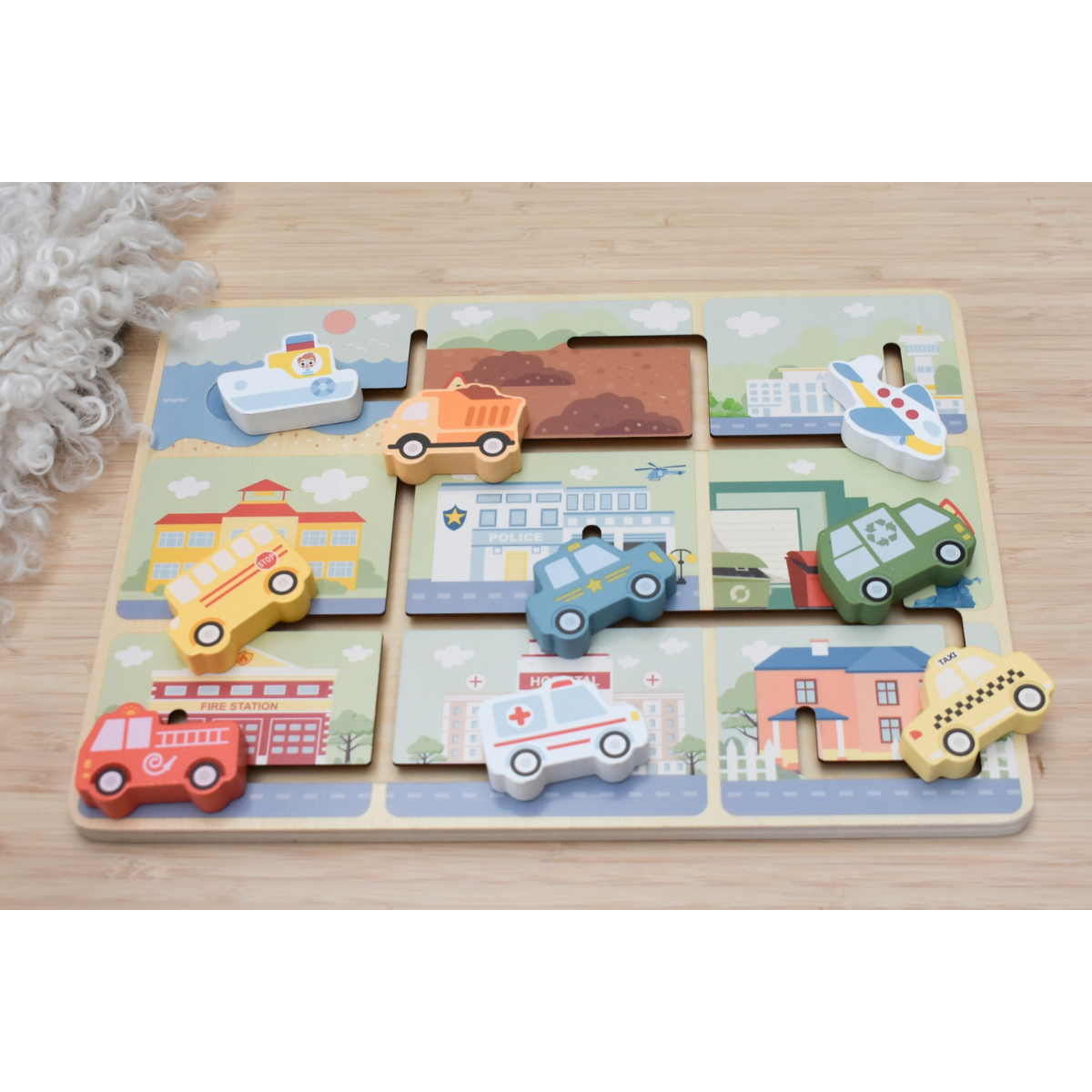 Tooky Toy Traffic Maze Puzzle Board