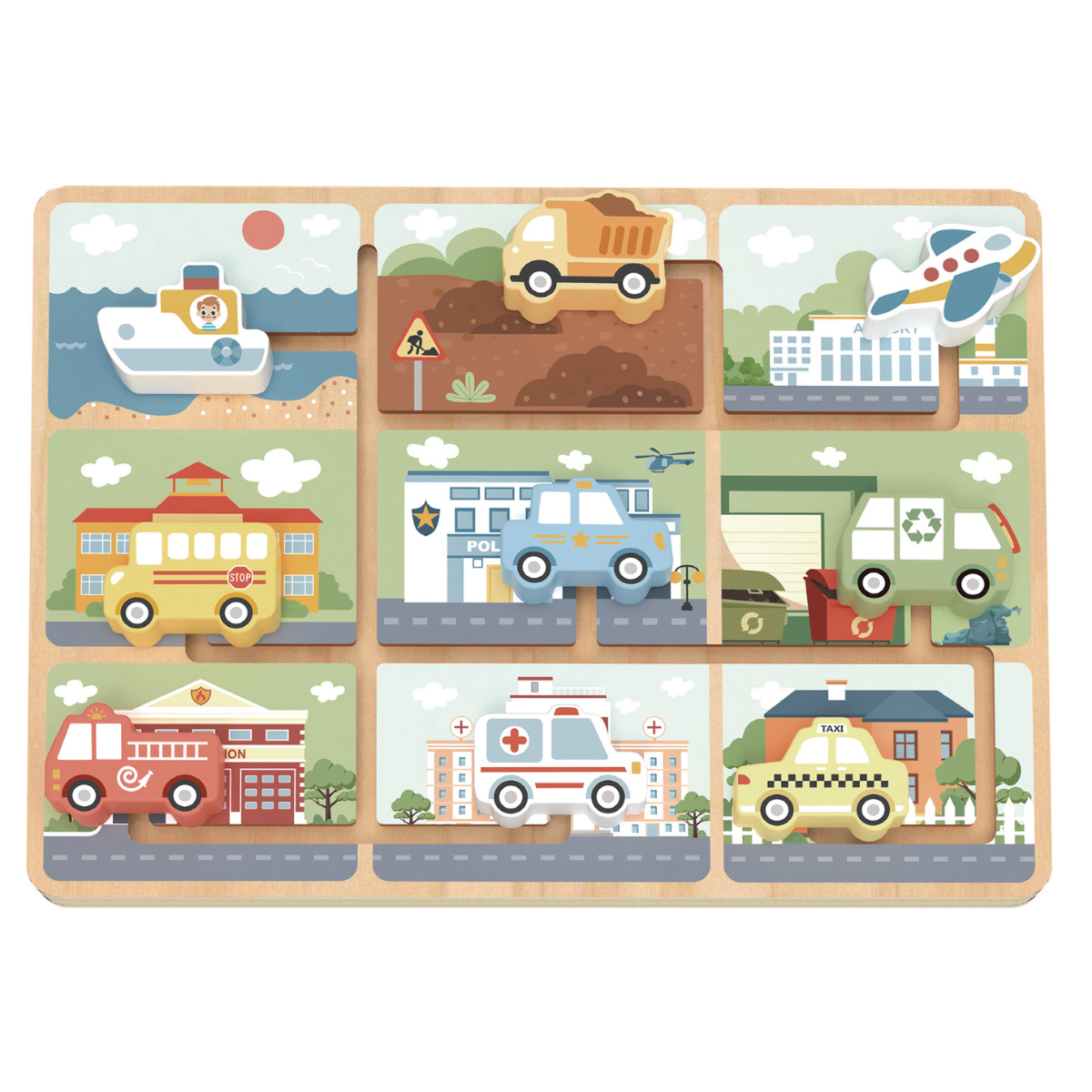 Tooky Toy Traffic Maze Puzzle Board