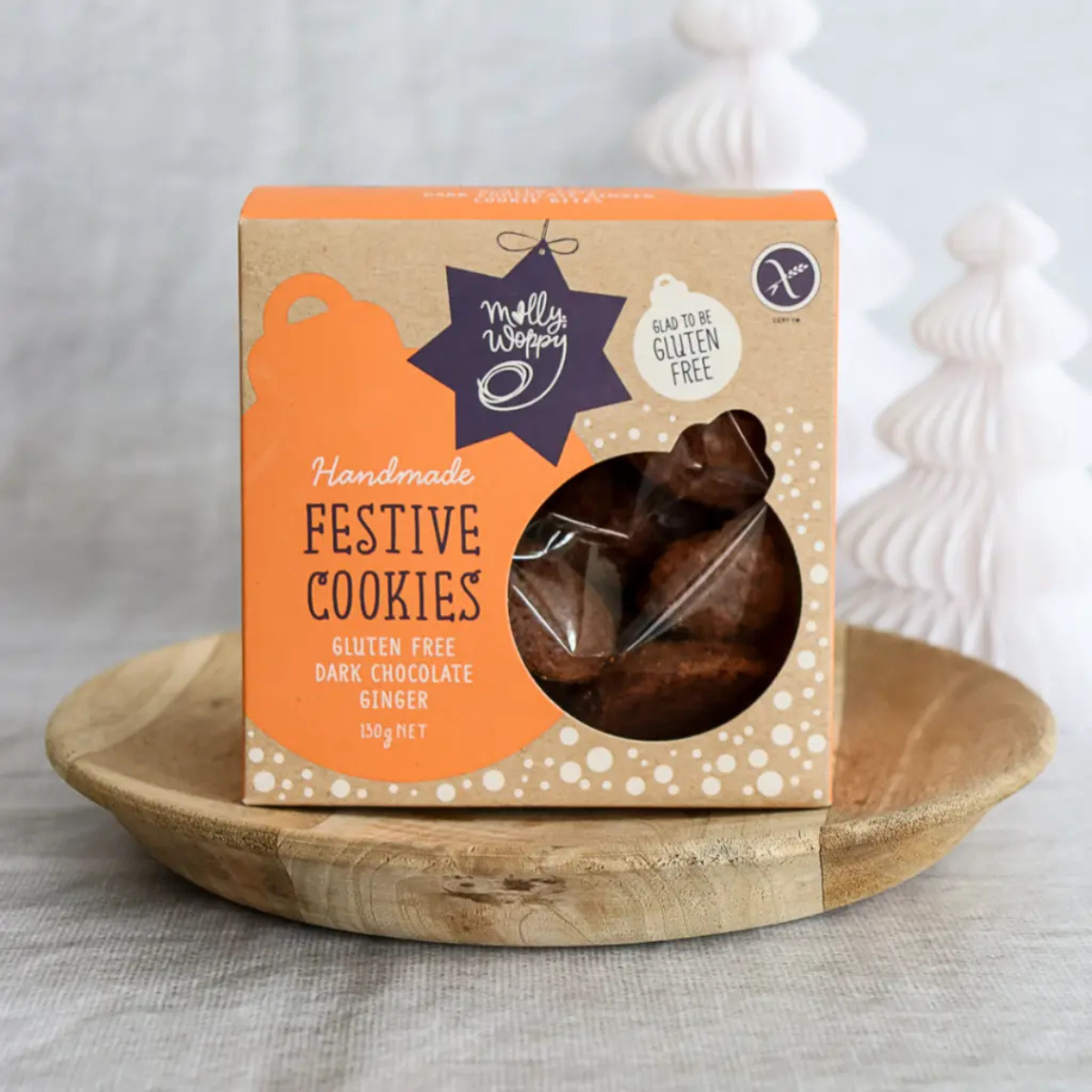 Molly Woppy Cookies Festive Gluten Free Dark Chocolate Ginger Christmas