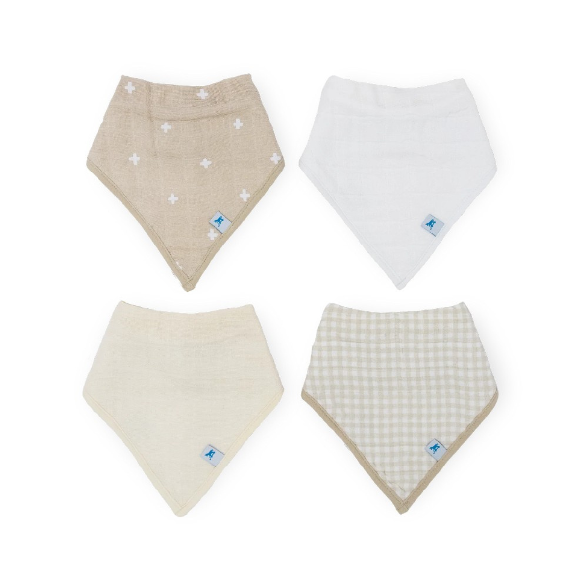 Little Unicorn Cotton Muslin Fleece Bandana Bib - 4 pack