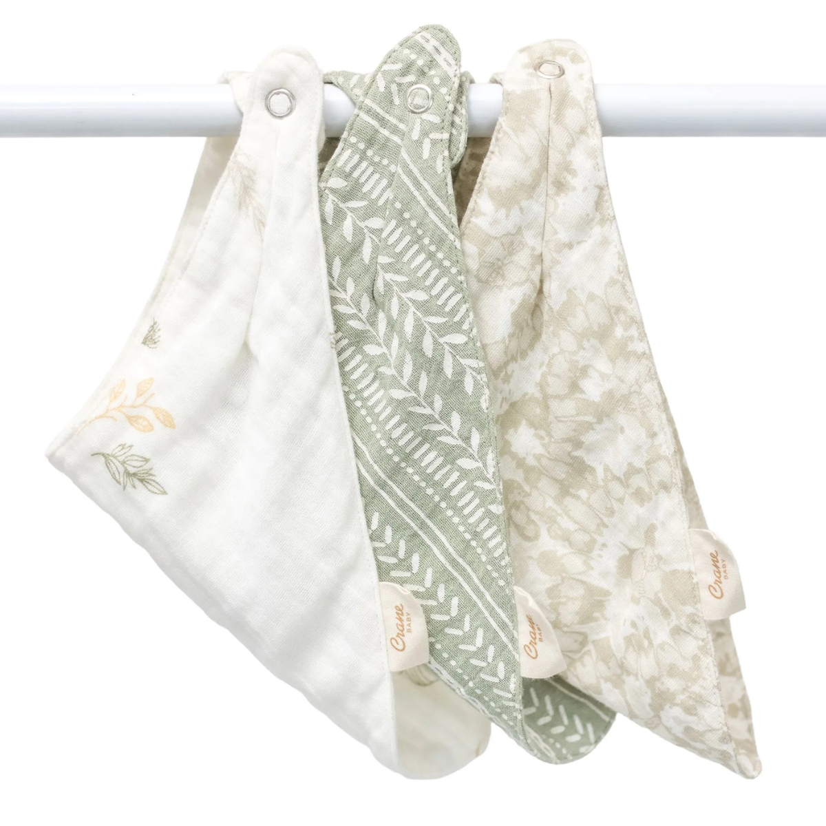 Crane Baby Muslin Bib Set - 3 Pack