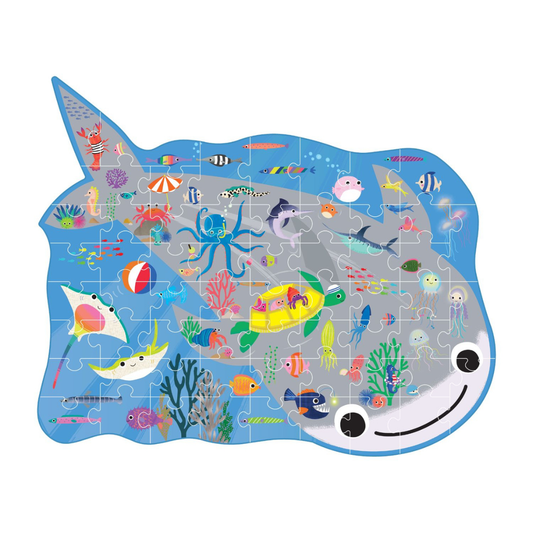 Floss & Rock 60-piece Whale Shark Shape Puzzle Piece