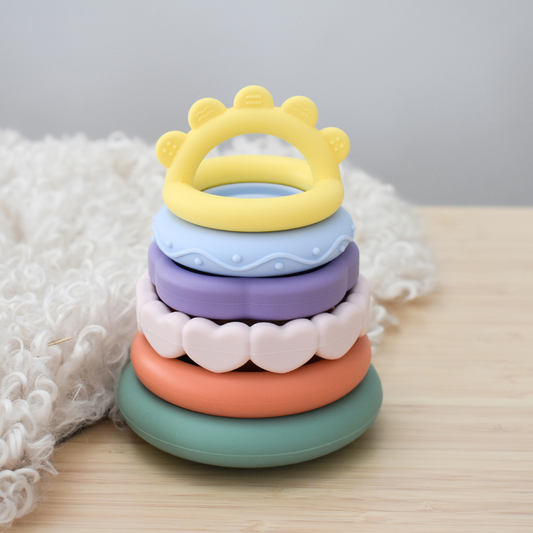 Koala Dream Silicone Sensory Rainbow Stacking Teether
