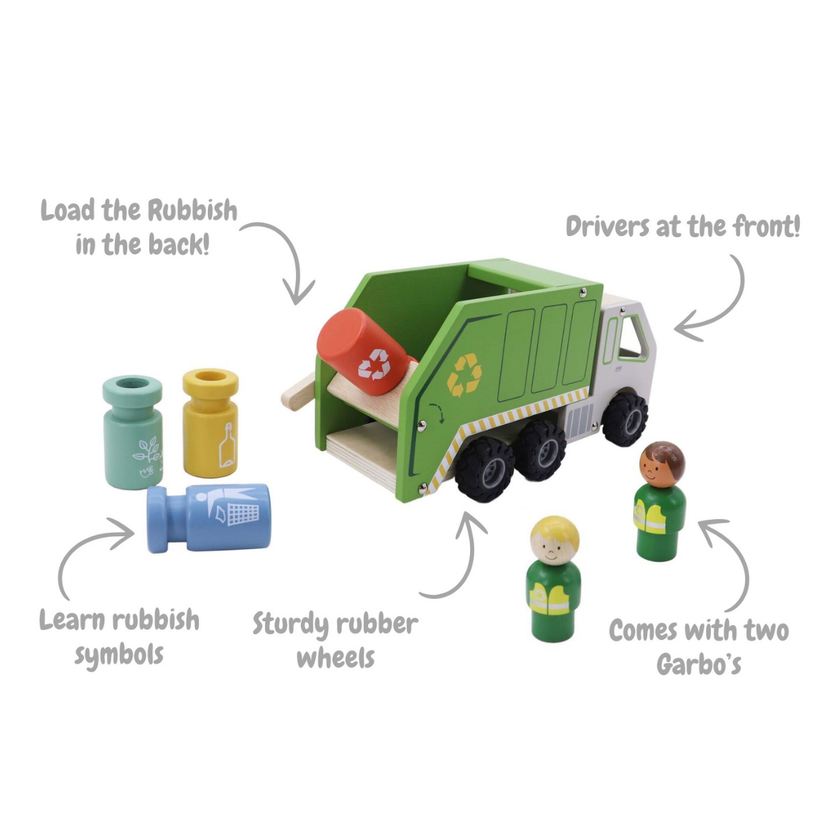 Kaper Kidz The Wooden Recycling Garbage Truck
