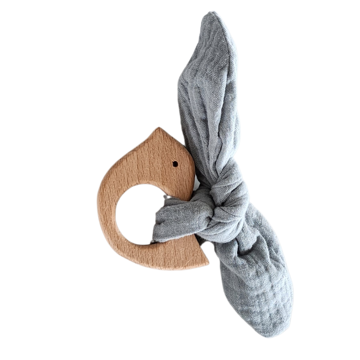 Muslin & Wooden Bird Teether