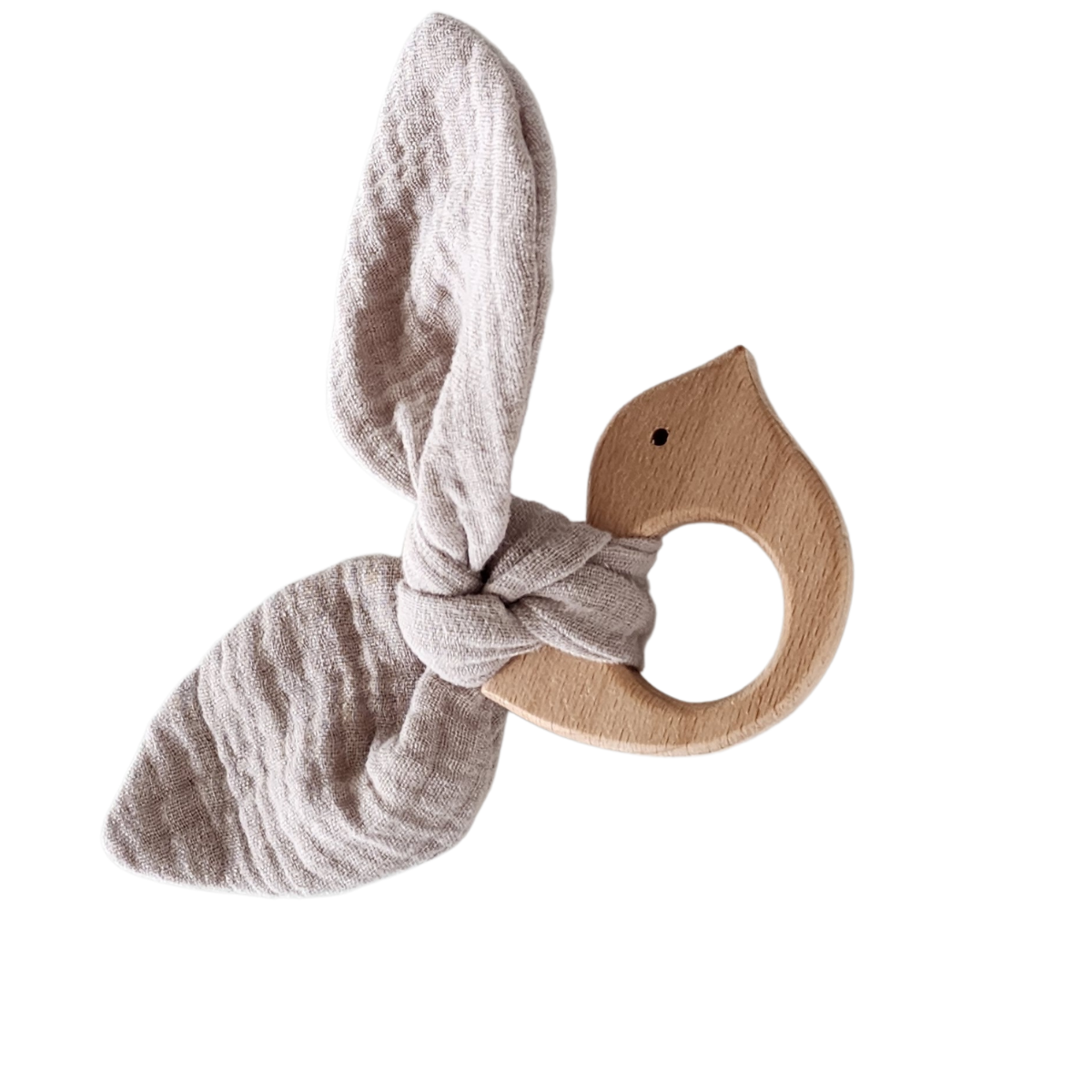 Muslin & Wooden Bird Teether