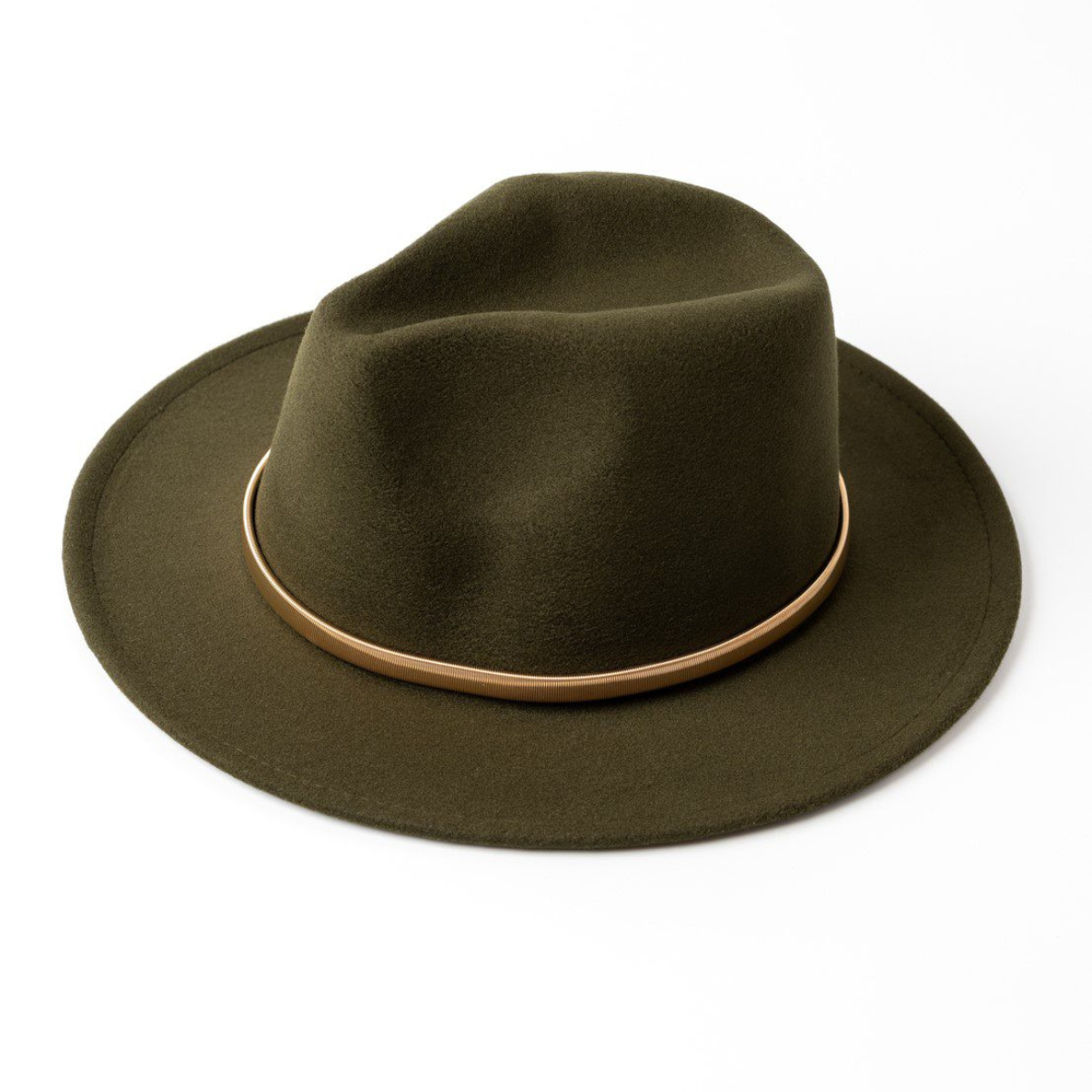 Blair Fedora Khaki With Gold Strap