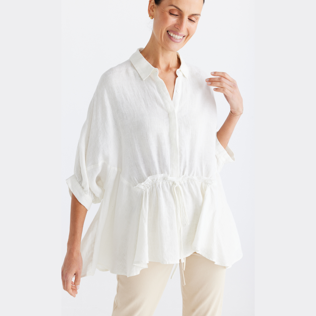 White Linen Wonderland Top