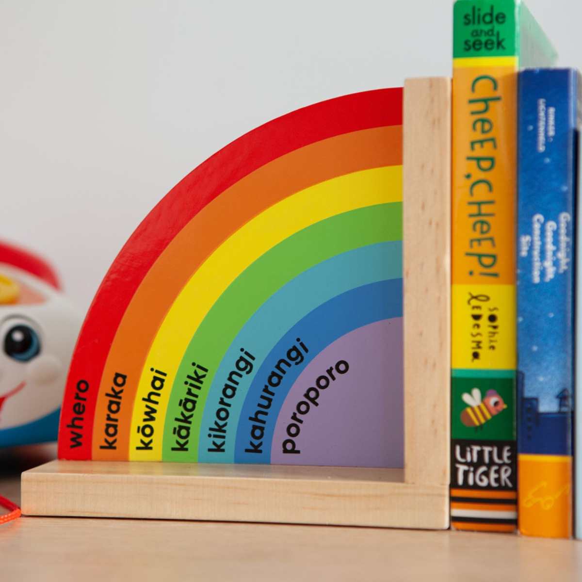 Moana Road Wooden Rainbow Bookends