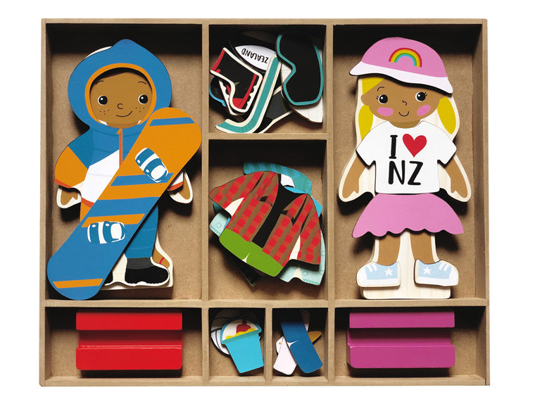 Moana Road Kiwi Kids Magnetic Wooden Dress Up Set