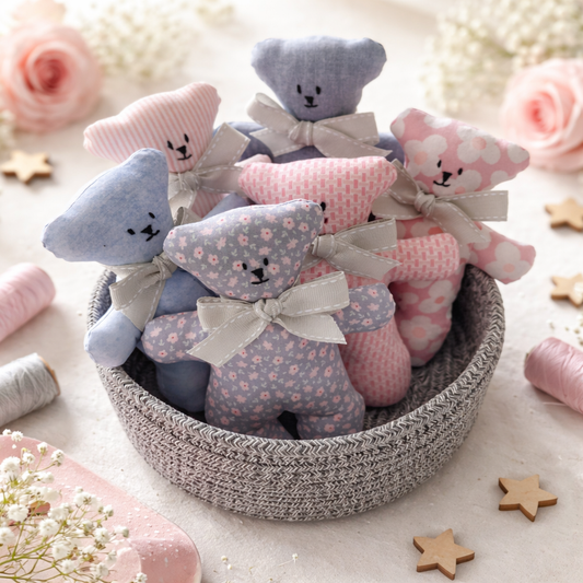 Sweet Keepsake Teddy Basket (Set of 6)