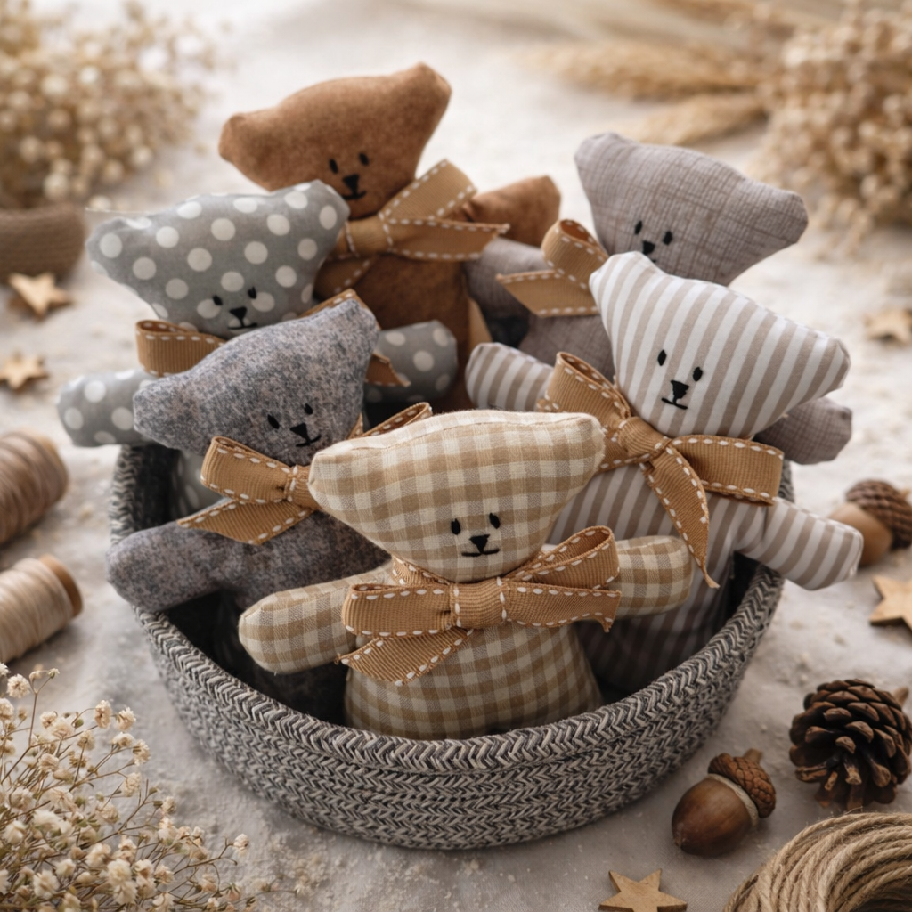 Sweet Keepsake Teddy Basket (Set of 6)