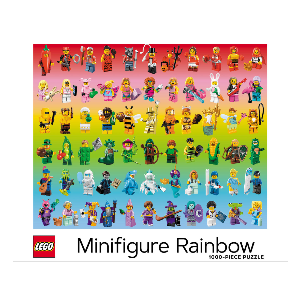 Rainbow Lego Minifigure 1000 Piece Puzzle