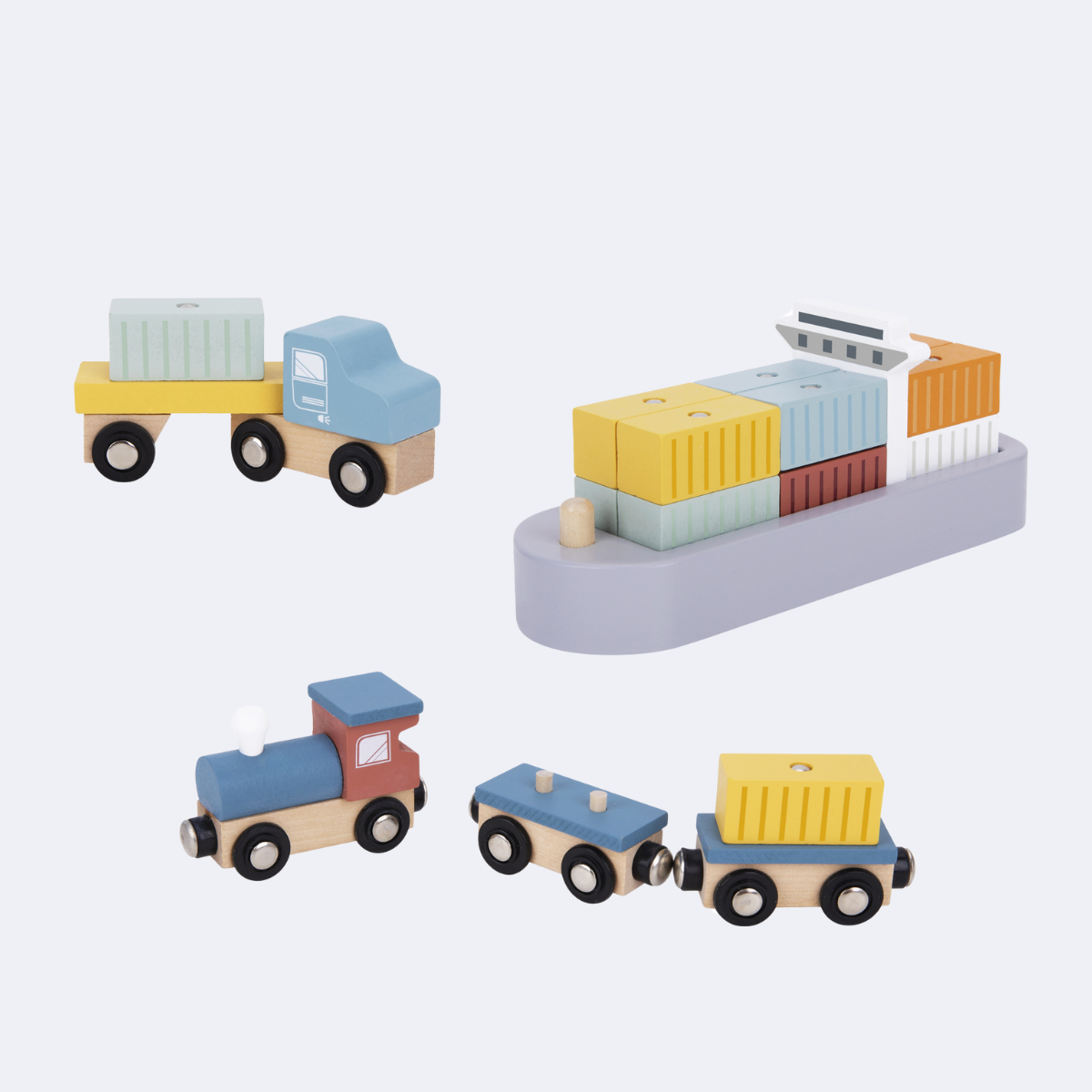 Tooky Toy Port Crane Cargo Set