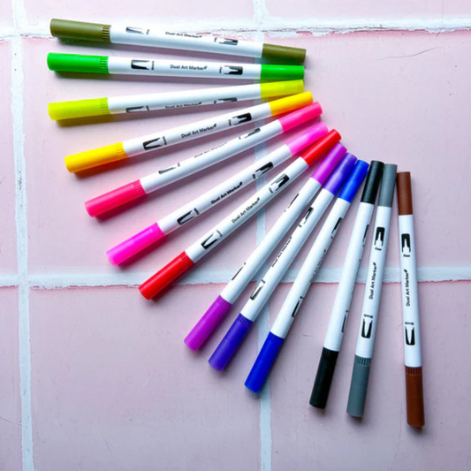 Dual Tip Brush markers Set of 12