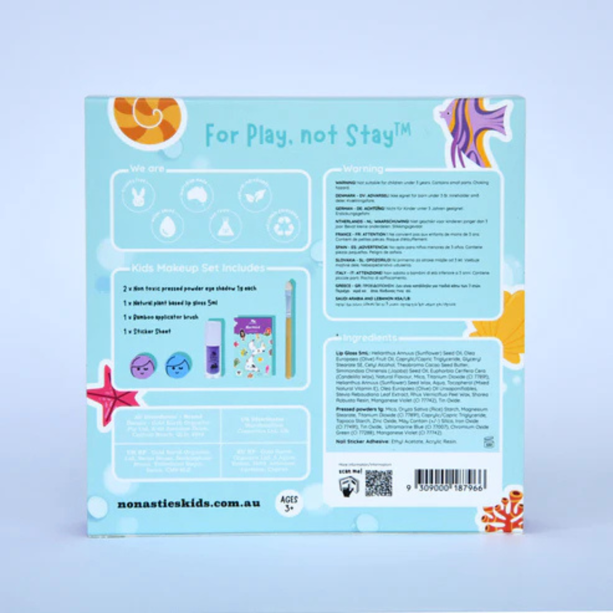 No Nasties Mermaid Dreams Natural Kids Makeup Gift Set