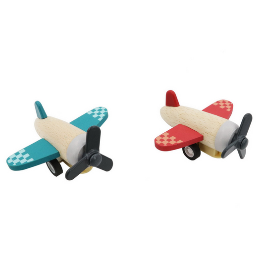 Kaper Kidz Calm + Breezy Retro Pull Back Wooden Plane