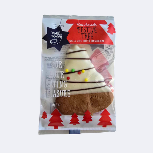 Molly Woppy Gingerbread Xmas Tree White Choc Topped