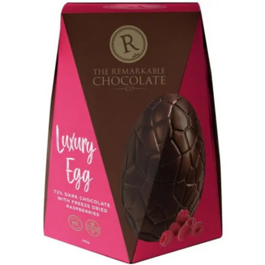 Remarkable Luxury Easter Egg Dark 72% Raspberry Egg