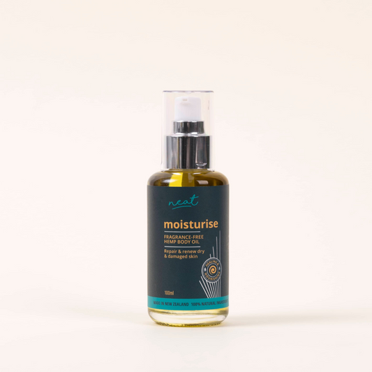 Neat Hempseed and Aloe Vera Body Oil with Harakeke and Kowhai