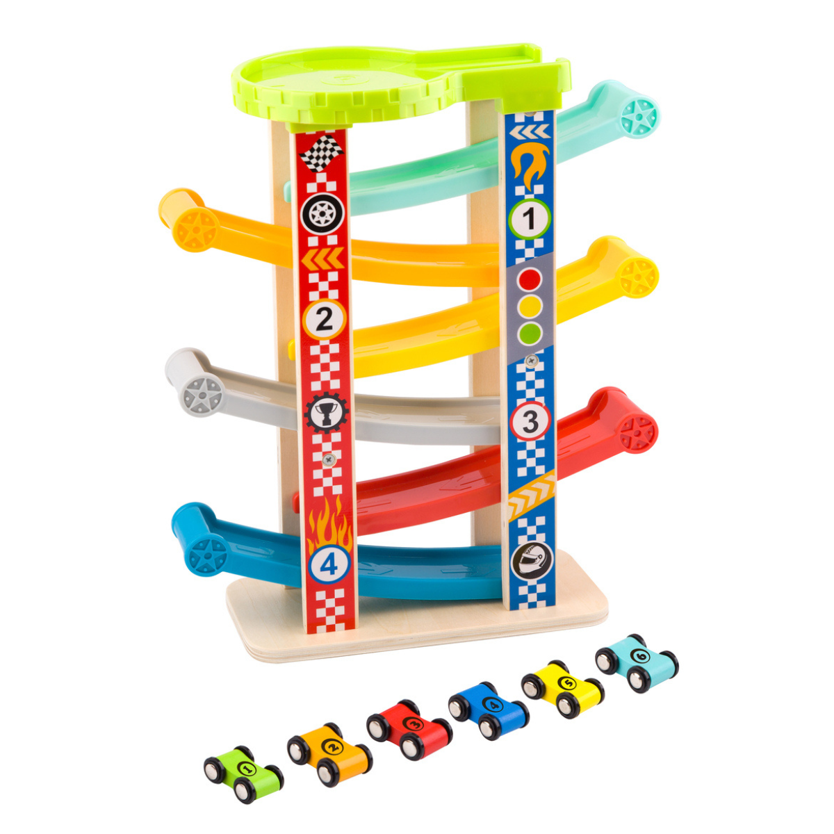 Tooky Toy Sliding Tower Car Run