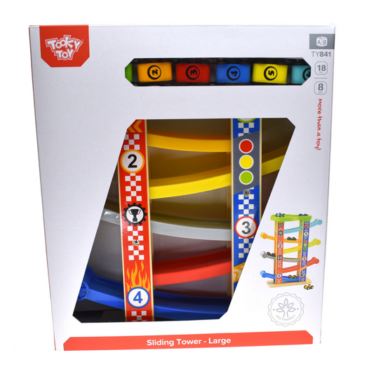 Tooky Toy Sliding Tower Car Run