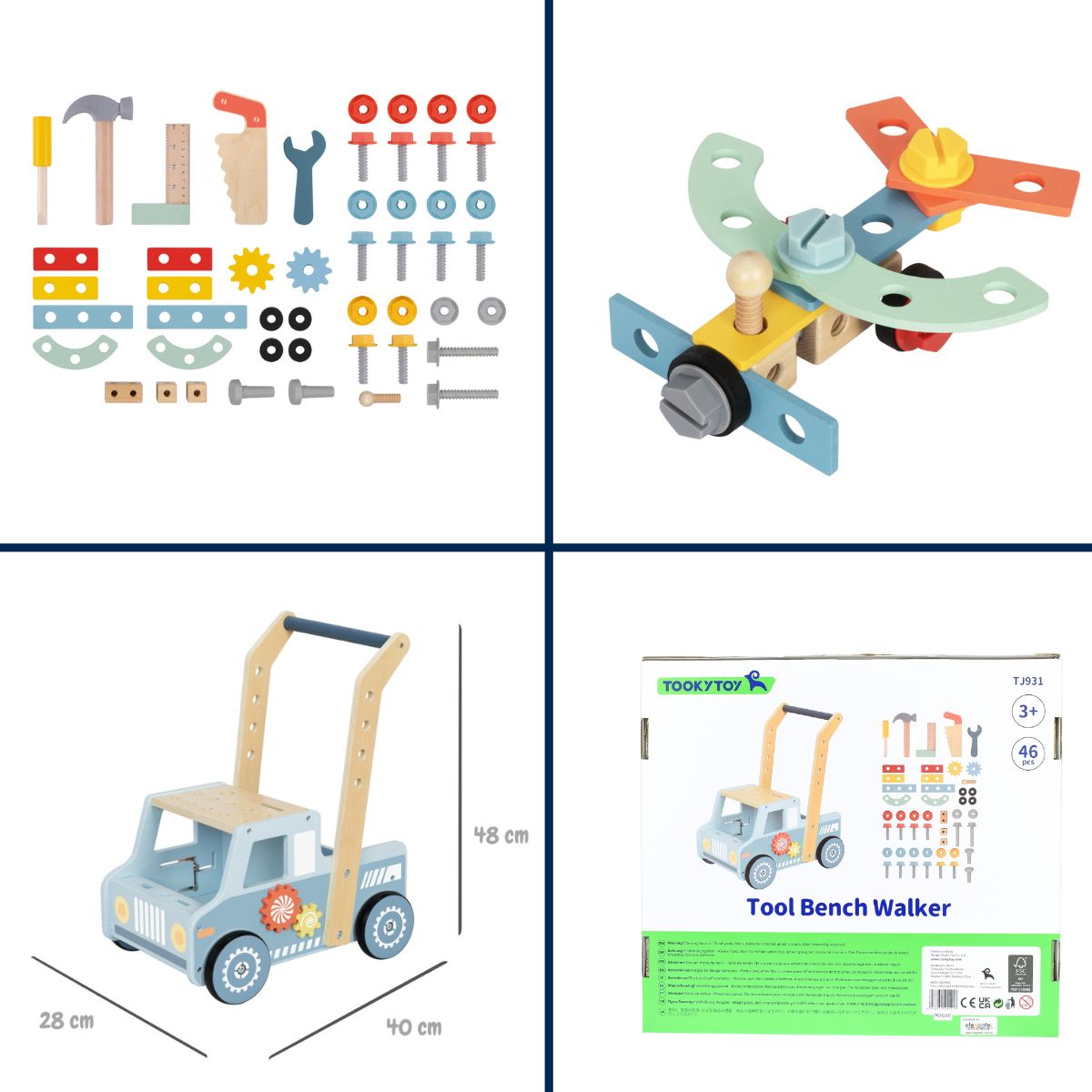 Tooky Toy Tool Bench Truck Push Walker