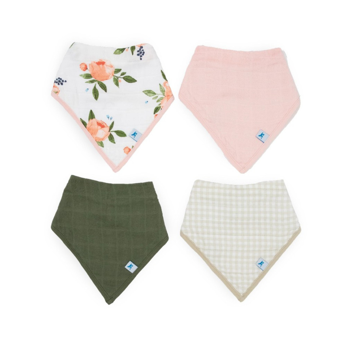 Little Unicorn Cotton Muslin Fleece Bandana Bib - 4 pack