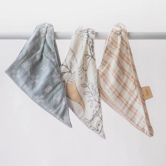 Crane Baby Muslin Bib Set - 3 Pack