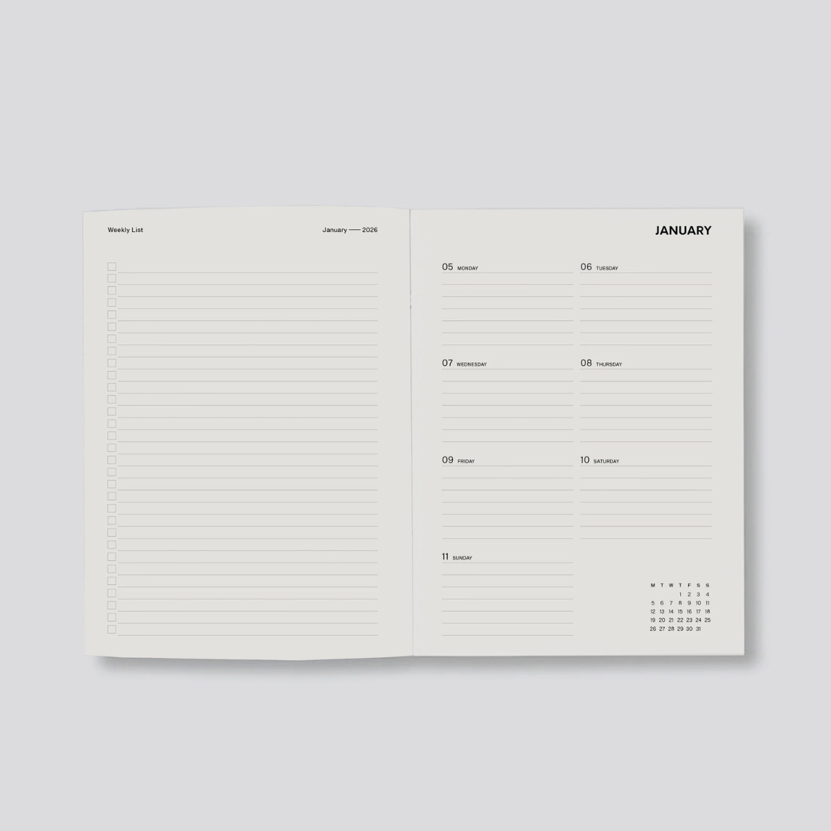 Lettuce Weekly Diary 2026 - Midnight - Pre Order
