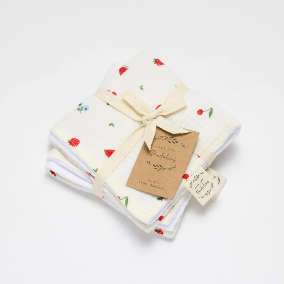 Over the Dandelions Sweet Pickings Washcloth Set of Two