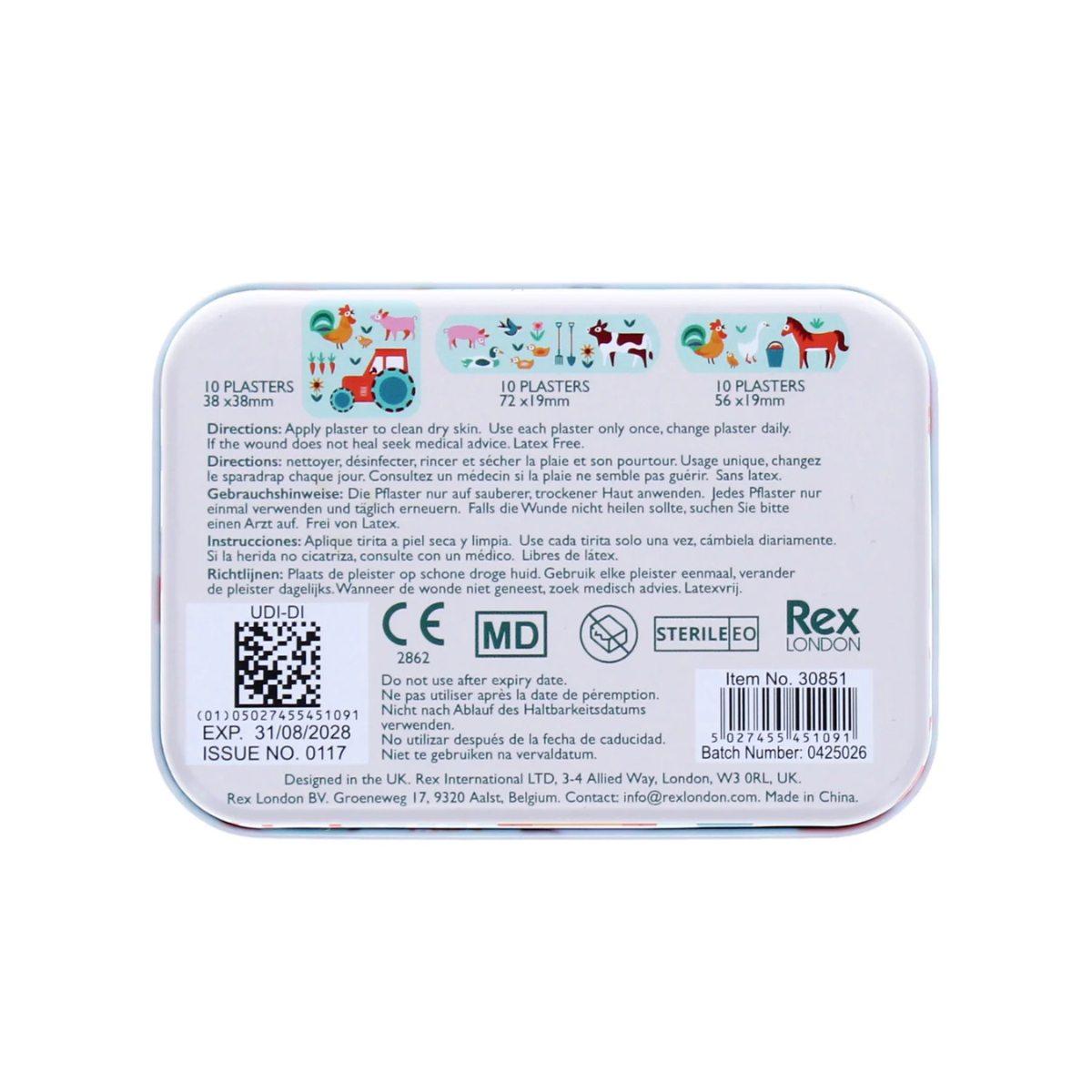 Rex London Plasters in a Tin