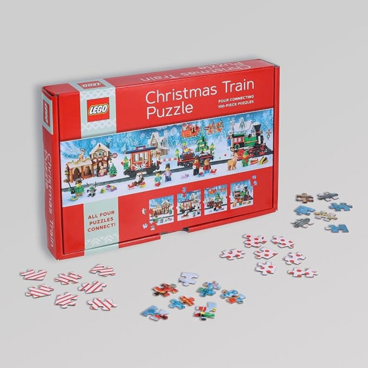Lego Christmas Train 4 Connecting 100 Piece Puzzles