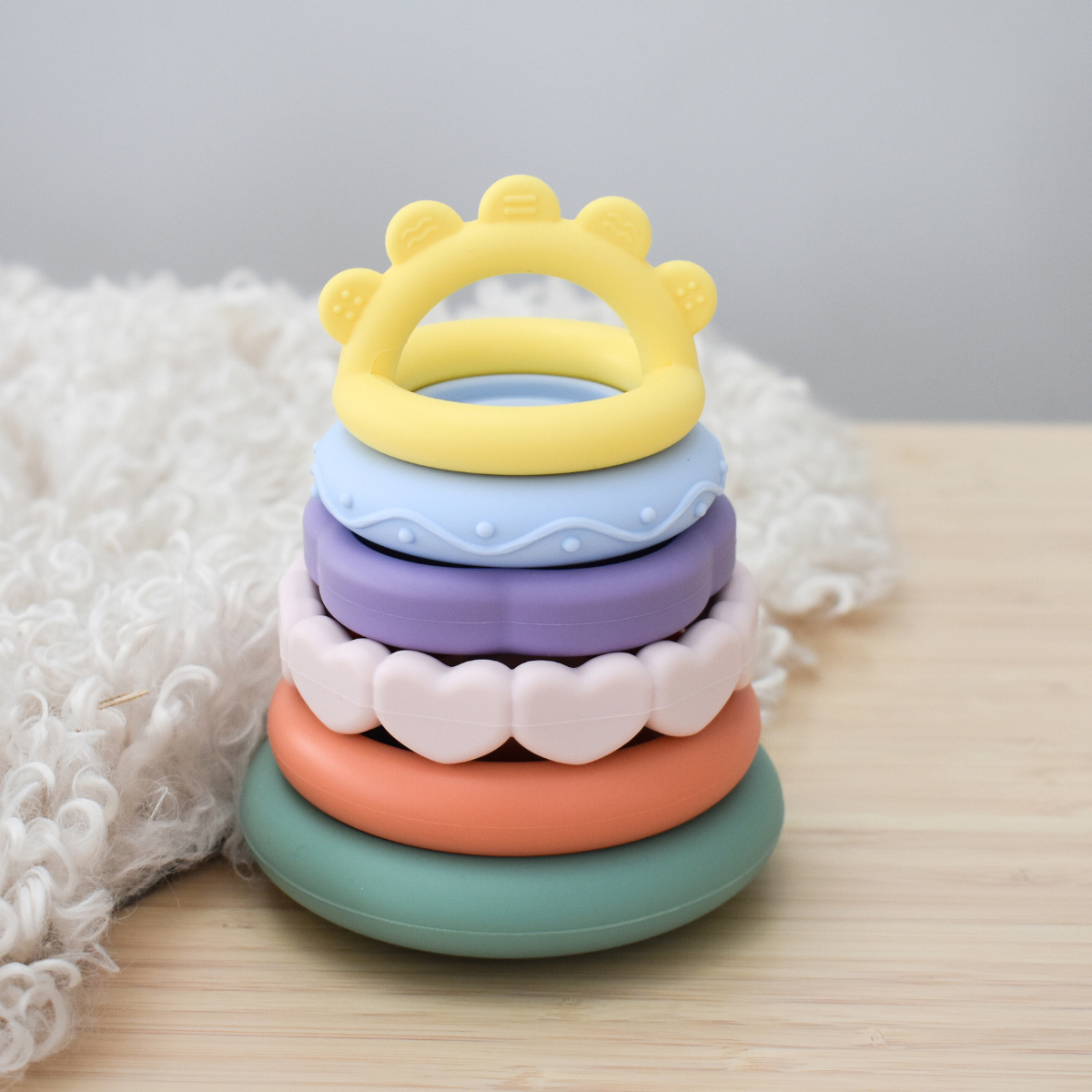 Koala Dream Silicone Sensory Rainbow Stacking Teether