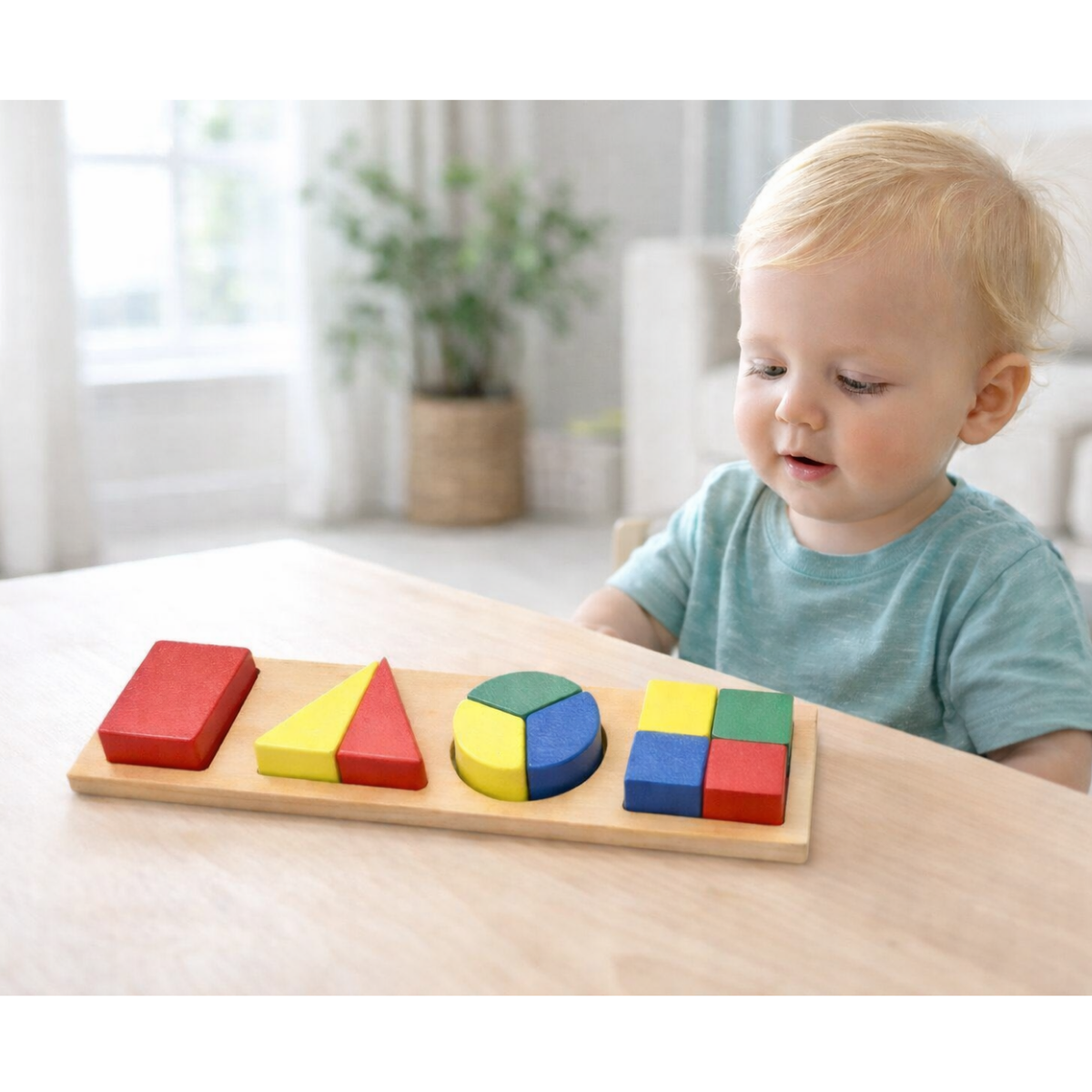 Kaper Kidz Wooden Shape & Fraction Puzzle