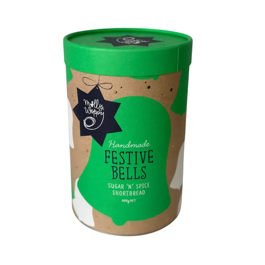 Molly Woppy Shortbread Festive Bells Cylinder Christmas Gift Cookies