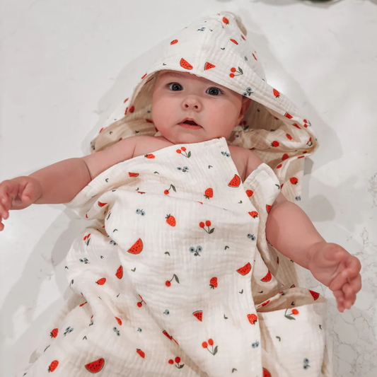 Over the Dandelions Hooded Organic Muslin Towel