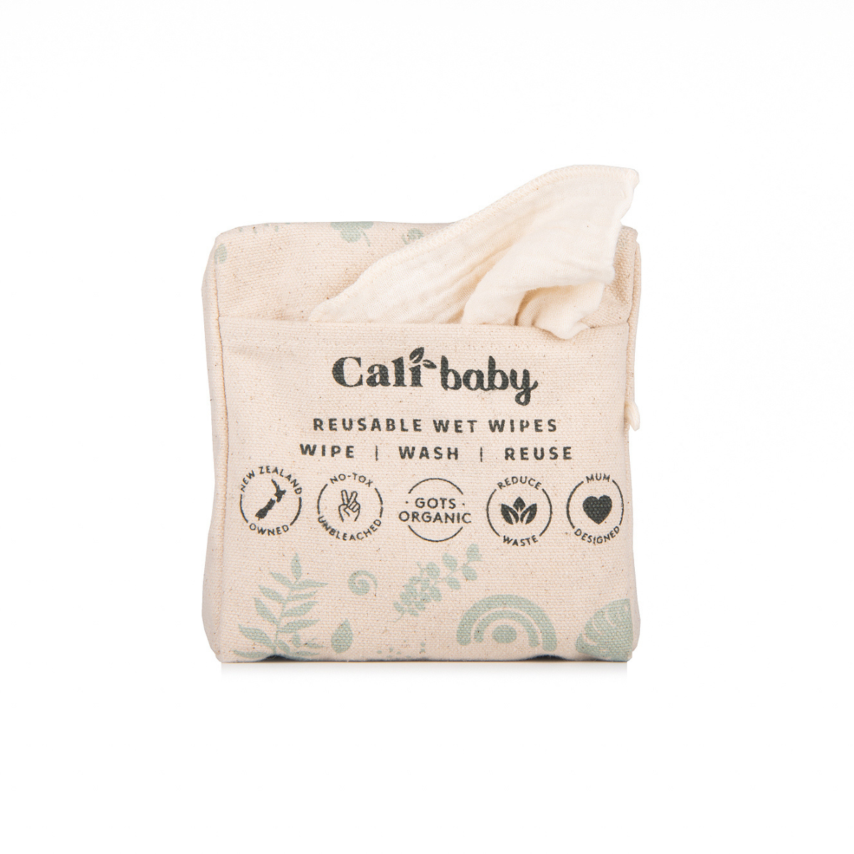 CaliBaby Reusable Wet Wipe are a zero-waste staple for eco-conscious parents and the perfect companion for early potty training.