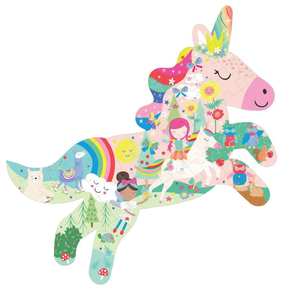 Rainbow Unicorn Shaped Puzzle